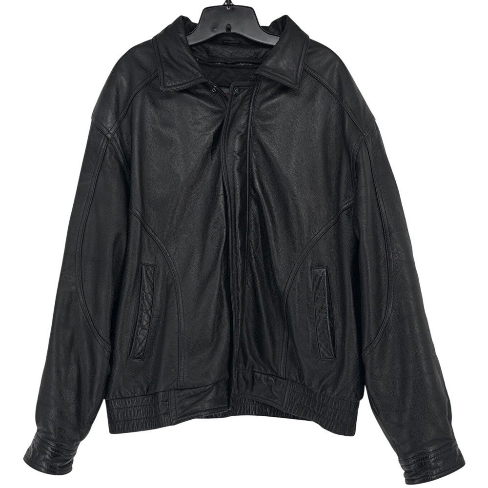 Reed Leather Sportswear Mens Bomber Jacket 46 Black Thinsulate Insulated READ